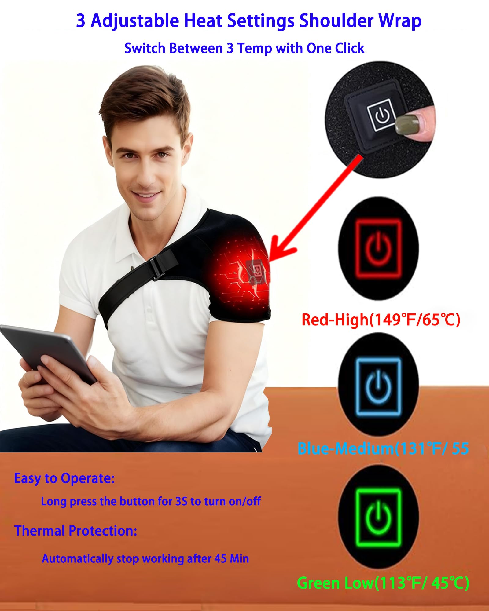 Amazon.com: Dr.WYFOOT Heated Shoulder Brace, Black (No Power Bank